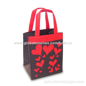 Shopping Bag Made of Felt, Size 34.5 x 35 x 12cm, Can be Customized